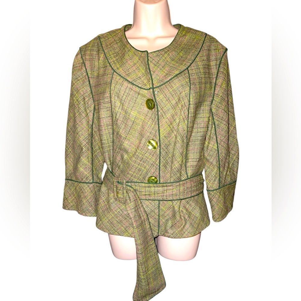NINE & COMPANY 16 jacket, blazer suit Green with belt
